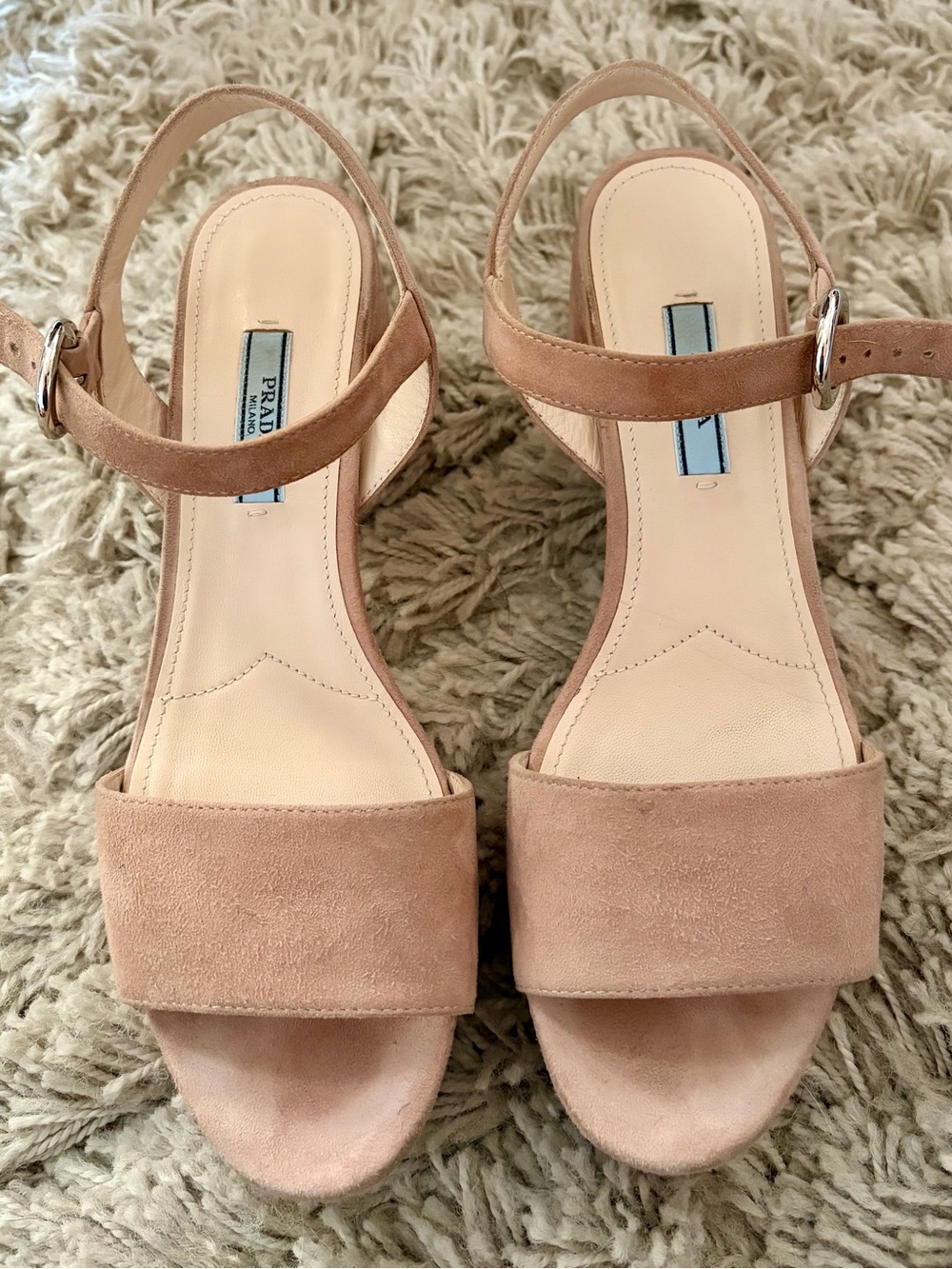 Prada Suede Platform Sandal 38.5 - Picture 3 of 10